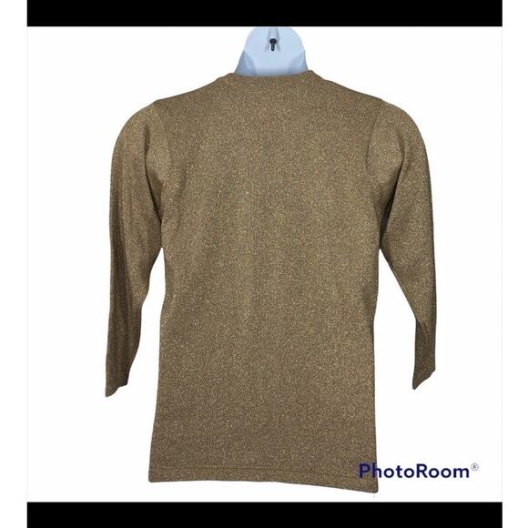 Petite Dimensions Vintage Gold Metallic Wool Blend Sweater Petite Medium Holiday - Picture 7 of 11